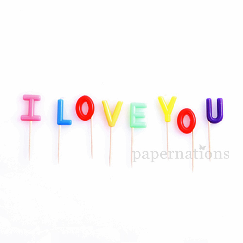 I Love You Candle - Colorful